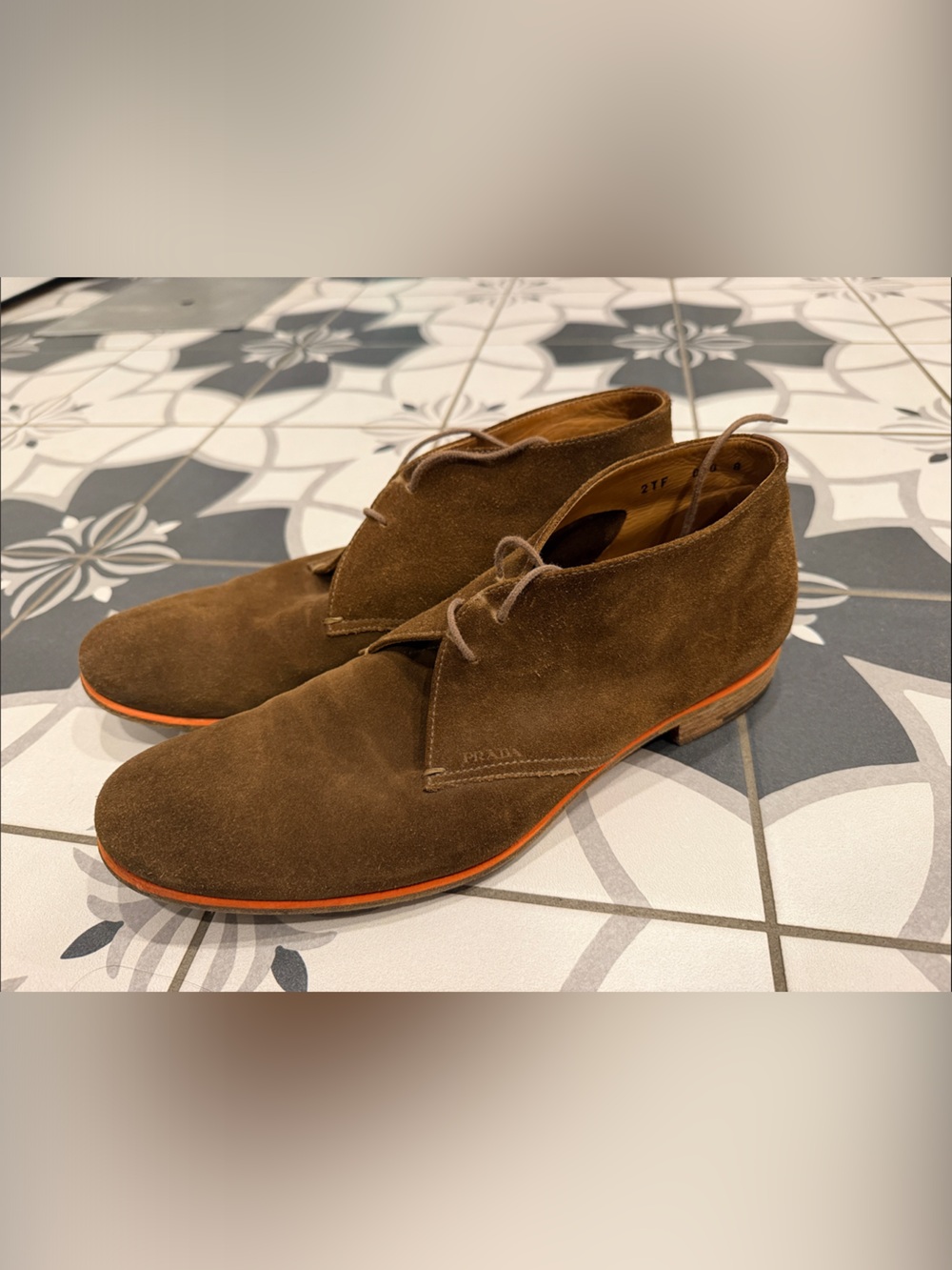 PRADA Men's Brown Suede Boots